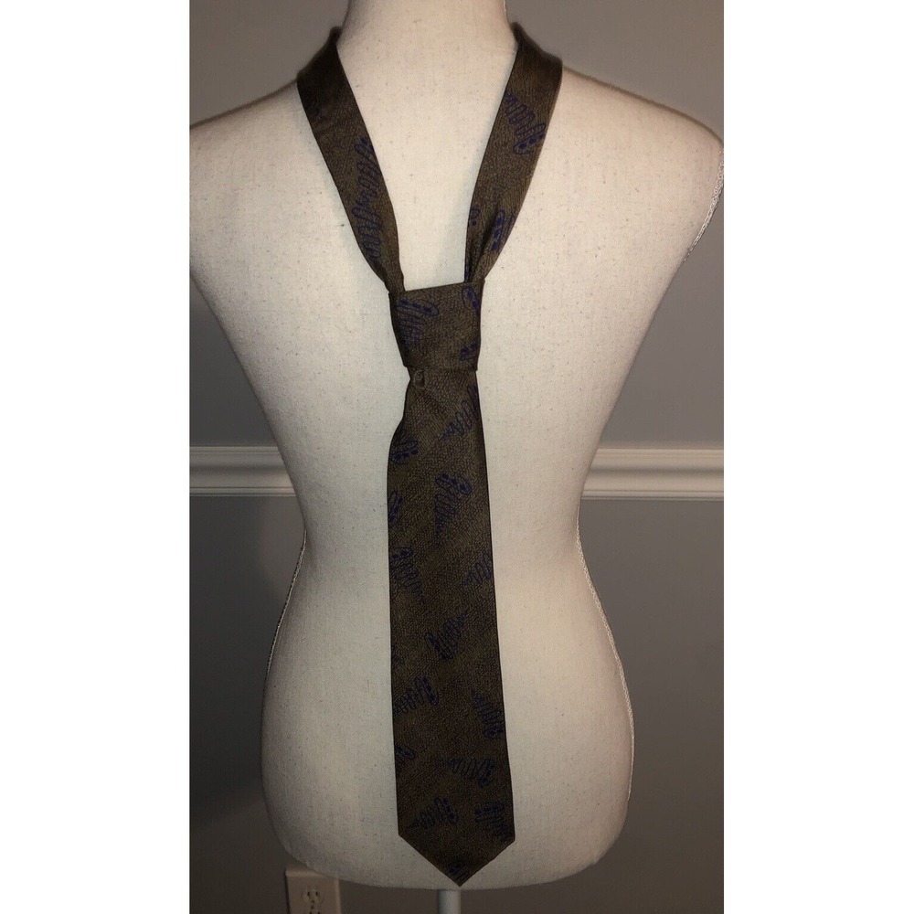 Giorgio Armani Tie Necktie Abstract Tornado Vintage 50% Silk 50% Cotton